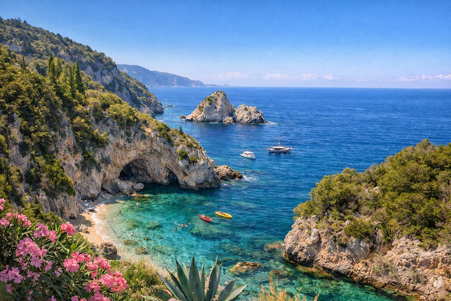 Discover Paleokastritsa's Hidden Beaches by Boat No License Required